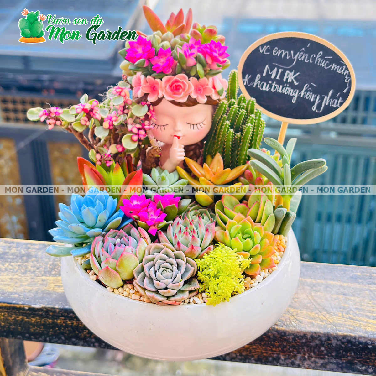 Chậu sen đá cô gái
